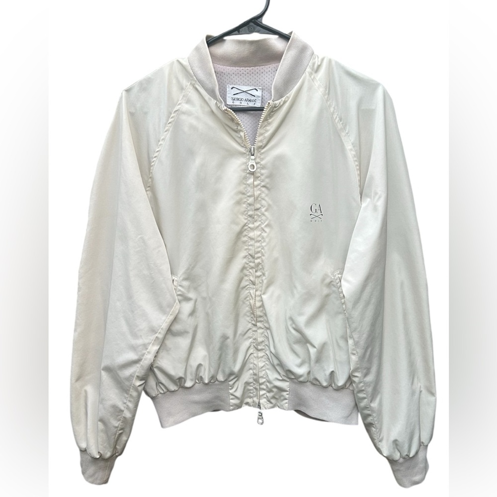 GIORGIO ARMANI GOLF Women’s Vintage Ribbed Cuffs And Hem Zip Front Bomber Jacket